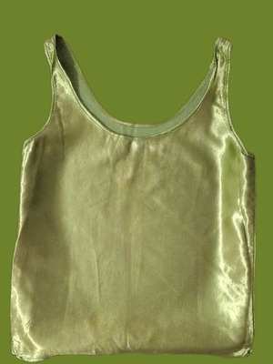 Satin blouse used, green, sizes S and XS