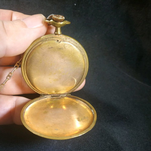 Pocket watch used, engraved, SCRILD Freres & Co Eterna