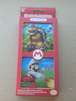 Super Mario 3D Lenticular Coasters Set of 8 Official Nintendo