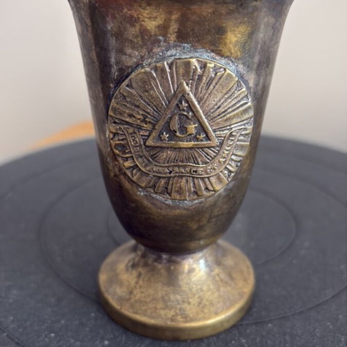 Vintage Masonic brass goblet