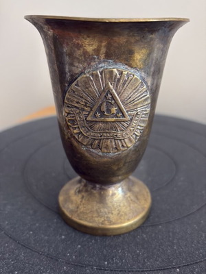 Vintage Masonic brass goblet