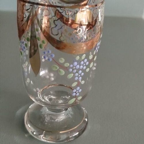 Beykoz Vase from Sultan's Glassworks like new, hand-painted vintage