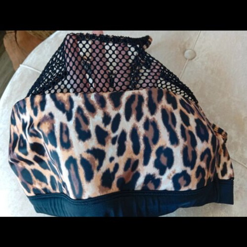 Yamamay bikini top new, black and brown, mesh detail