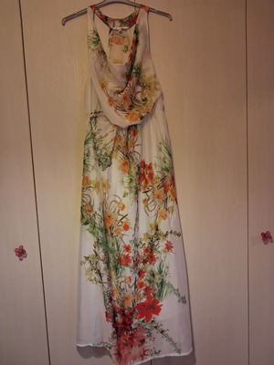 Karla maxi floral dress, halter neck, elastic waist