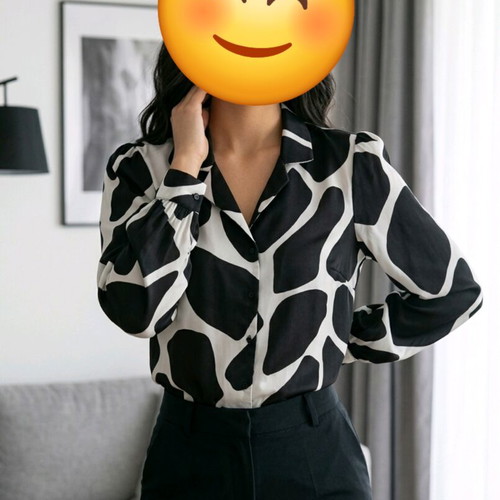 Shirt Selected black and white used, size M