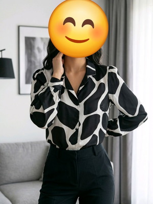Shirt Selected black and white used, size M