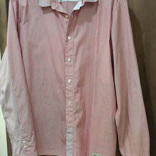 Women's long sleeve shirt, classic red and white stripes