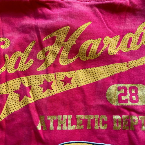 Ed Hardy sweatshirt new, dark pink with crystals and winged tiger, size S