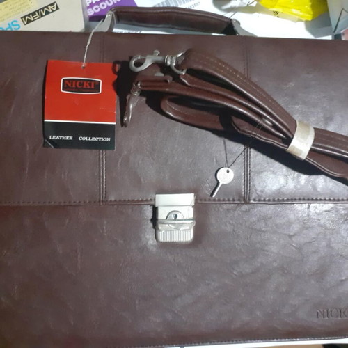 Nicki Leather Collection Professional Leather Briefcase New Brown