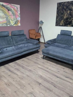 Dieter Knoll dark gray fabric sofa set new