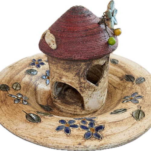 Ceramic plate and ceramic house handmade new