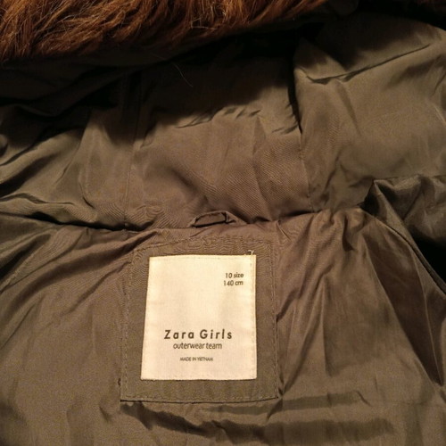 Zara girls' jacket size 10, green khaki, like new