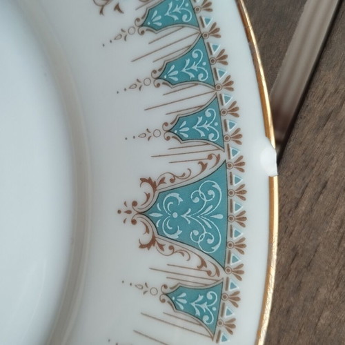 Noritake Bluetide 2256 dinner plates set of 4 used, Japan