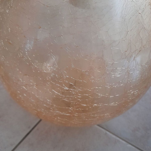 Ceiling light globe with beige crackle glass