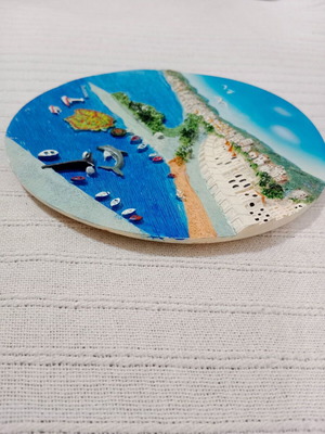 Handmade Thassos wall decor like new, embossed and painted