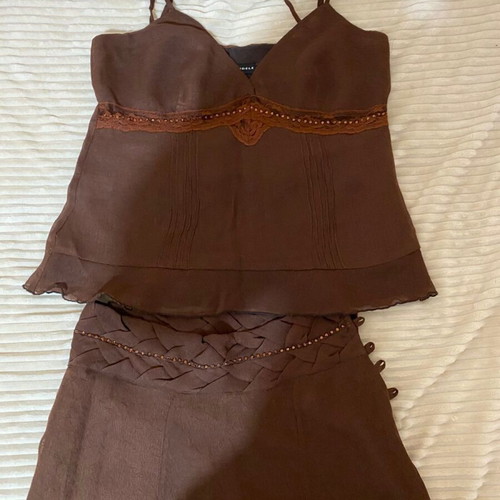 FIDELE skirt and top set like new, brown, size 2