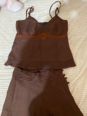 FIDELE skirt and top set like new, brown, size 2