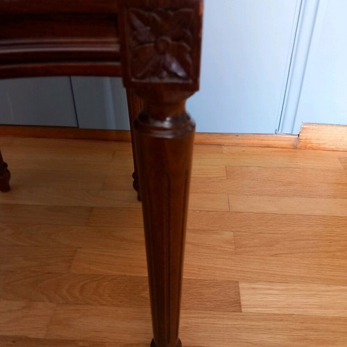 Dining chair made of walnut wood with beige fabric new
