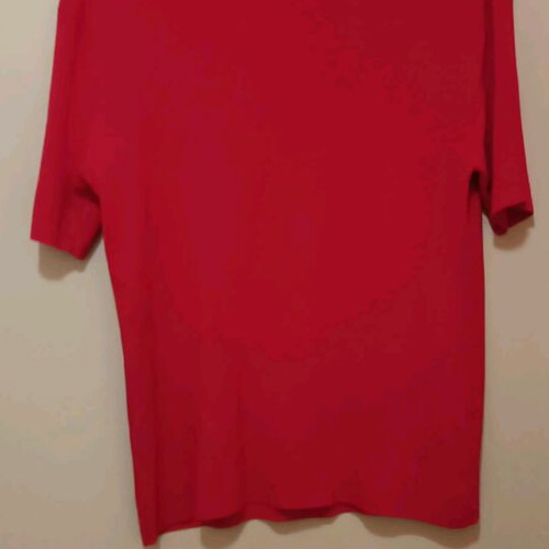 Long sleeve cardigan and short sleeve blouse red with details