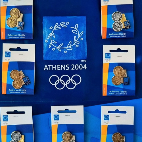 Athens 2004 Collectible Pins Set of 7, New