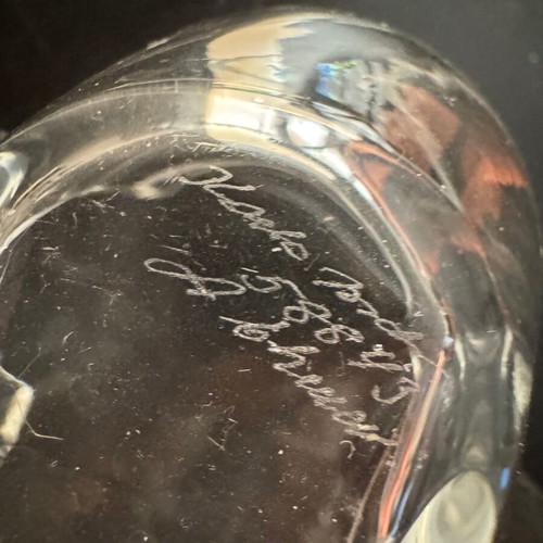 KOSTA BODA collectible crystal bowl and puffed heart jar by Anna Ehrner & Bertil Vallien