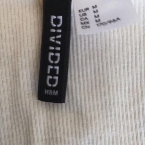 H&M Divided white ribbed top size M like new