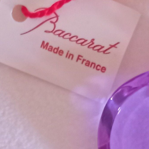 Baccarat Heart Necklace new, purple crystal, French made