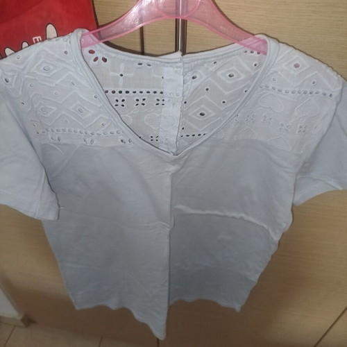 Cotton short-sleeve summer shirt turquoise one size new from Italy