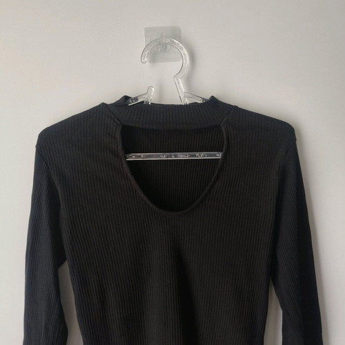 Choker ribbed black blouse like new, size M Terranova