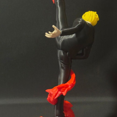 Sanji One Piece figure 39cm with flame effect made to order