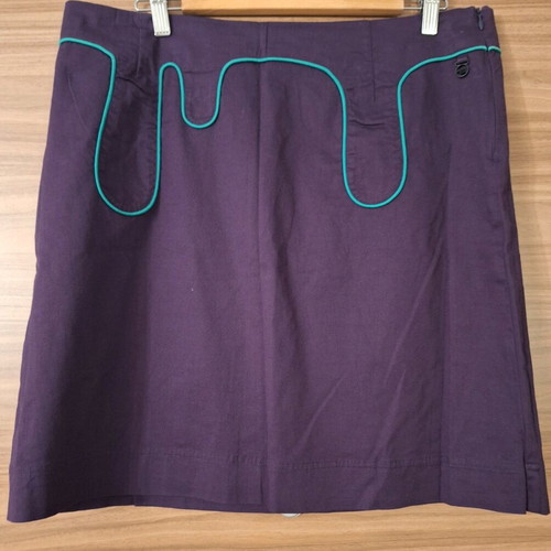 Skunkfunk skirt purple with green piping like new, size Large