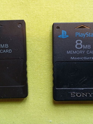 Sony PS2 memory cards, 8 MB and 128 MB, set of two