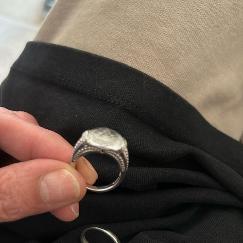 Silver large rings 925 new, set of two