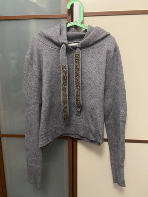 Zara knitted hoodie like new, gray, size S