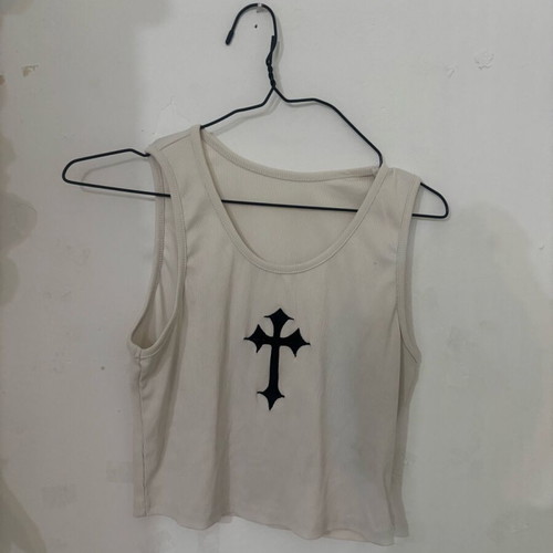 Shein white-beige blouse used, size M