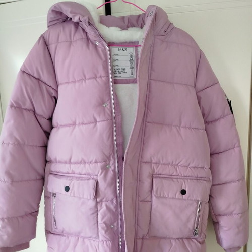M&S Girls Coat New Light Pink Age 13-14