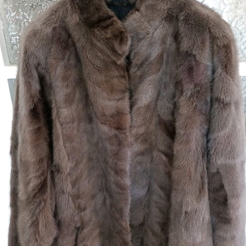Mink fur like new, gray, sizes M and L