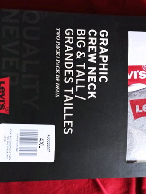 Levi's t-shirts 4XL καινούργια, πακέτο 2, άσπρο και γκρι