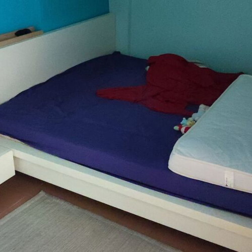 IKEA bed with mattress 160x200 and bedside table, furniture set