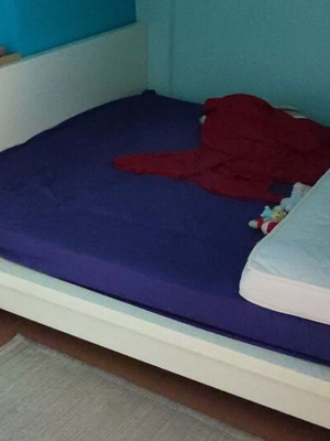 IKEA bed with mattress 160x200 and bedside table, furniture set