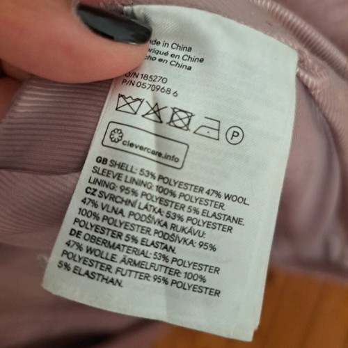 H&M long pink wool coat
