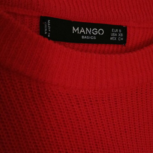 Mango pullover sweater with back opening like new, size S, red