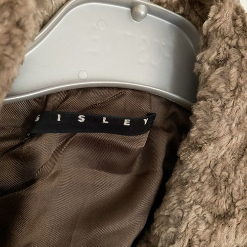 Sisley synthetic fur coat, beige, size M