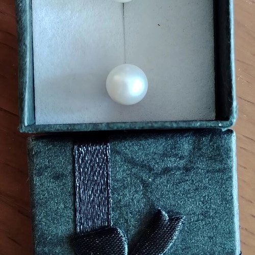 Silver S925 Earrings with Natural Pearls new