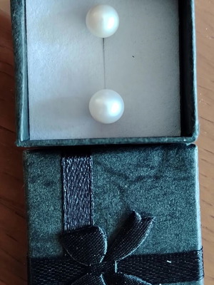 Silver S925 Earrings with Natural Pearls new