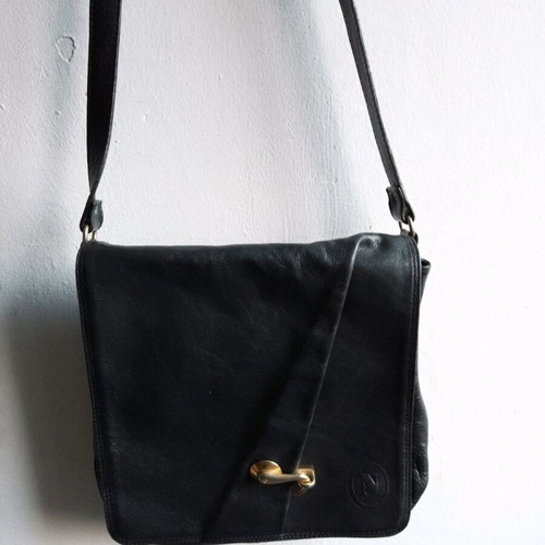 Nikolas vintage leather men's bag like new, black