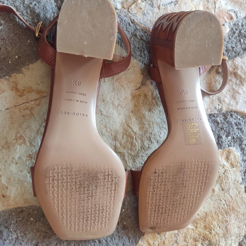 Kalogirou leather sandals like new, size 42.5, brown
