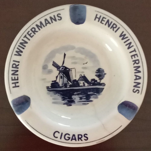 Henri Wintermans Ceramic Cigar Ashtray used, Delft Blue Netherlands