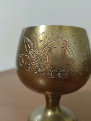 Vintage metal glasses used, set of six