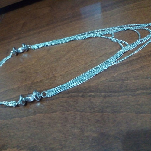 Layered chain necklace with hematite used, Y2K fashion